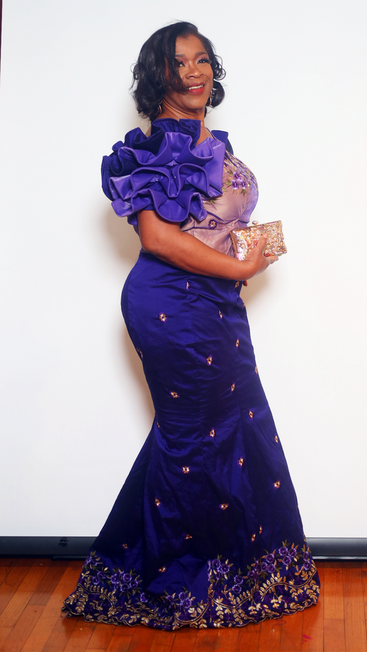 Woman silk dress Color: Purple