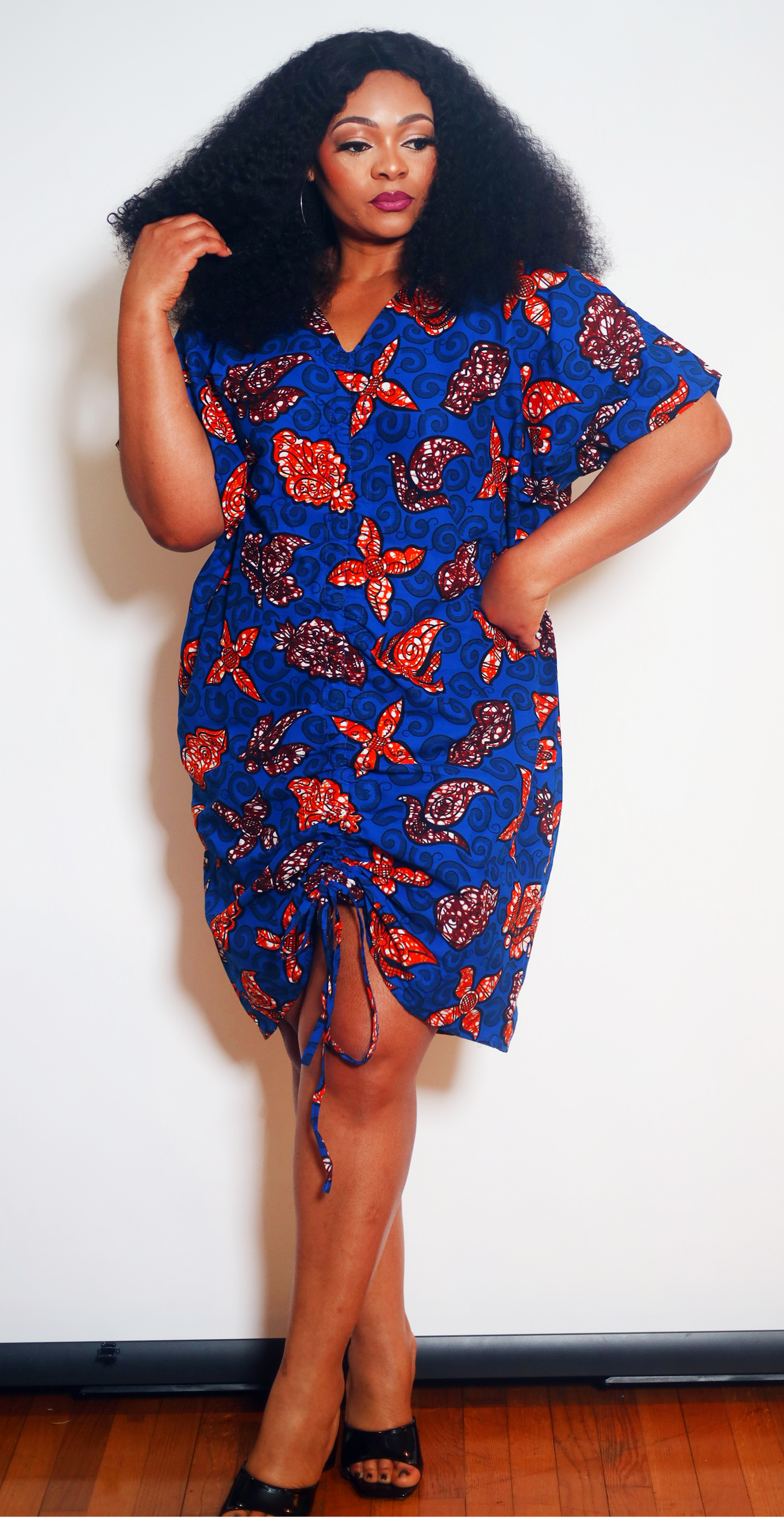 Cotton ankara dress Color: blue