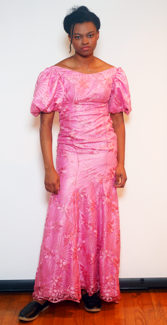 Evening lace dress Color: Pink