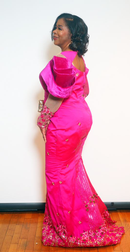 Silk dress Color: Fuscia