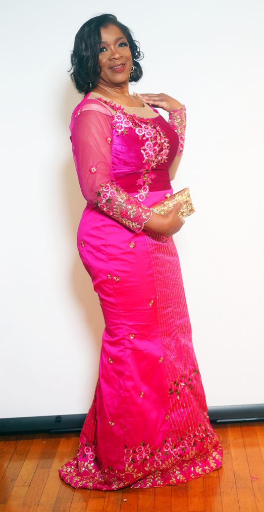 Silk dress Color: Fuscia