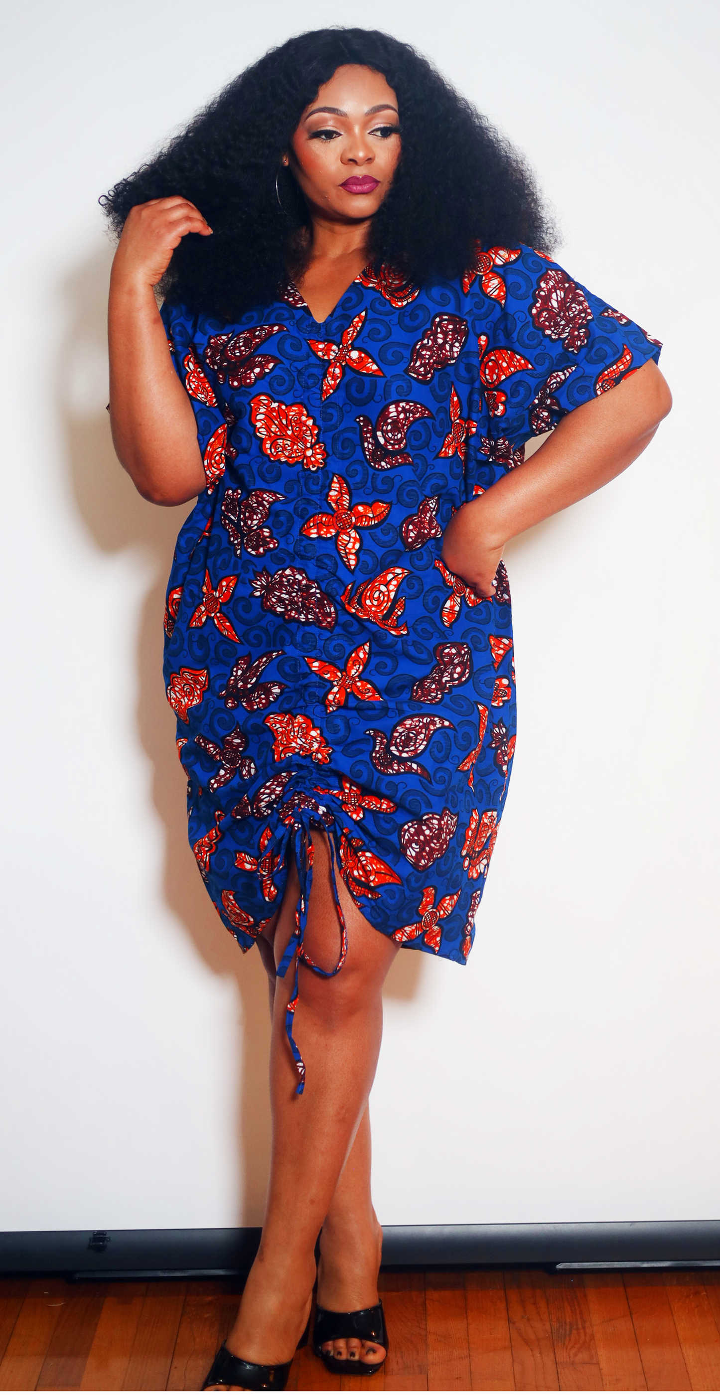 Cotton  ankara  dress          Color: blue