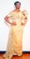 Silk red carpet dress Side drape         Color: Gold