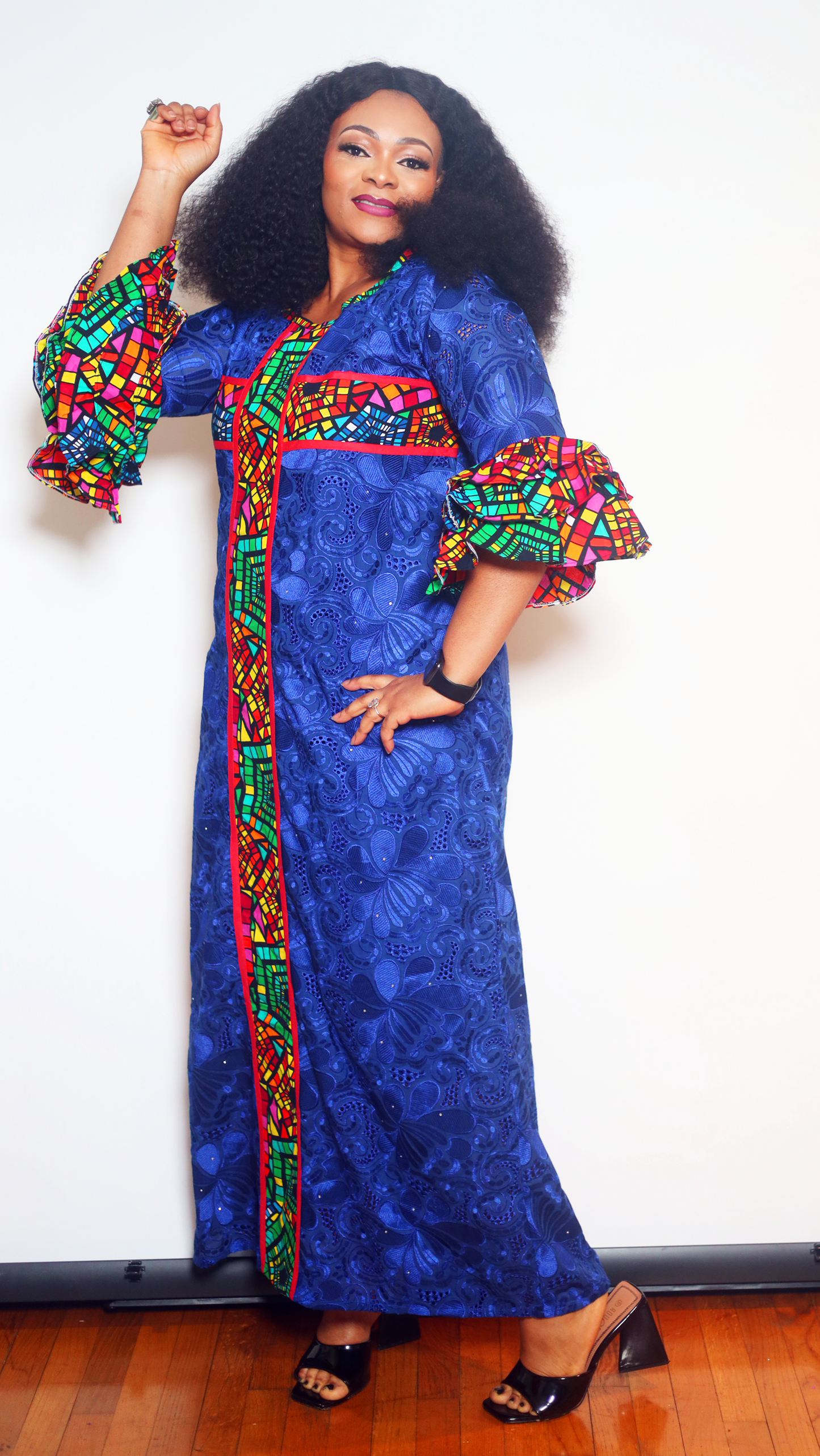 Lace/Ankra dress       Color: Royal blue/red